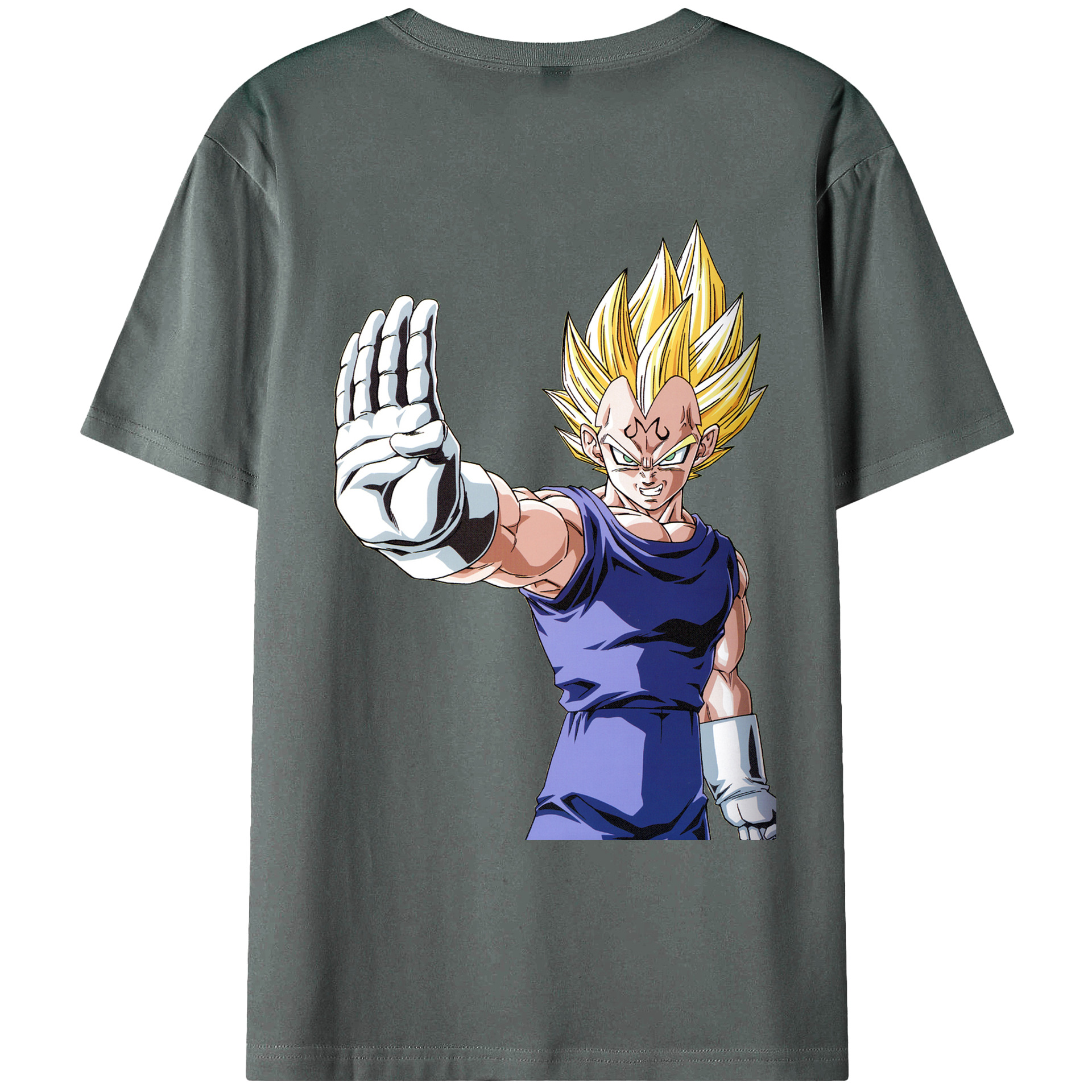 （画像用） ドラゴンボール ベジータ四世（Bejīta Yonsei）DRAGON BALL Vegeta IV 綿100％ メンズ半袖Tシャツ（バックプリント） 通気性